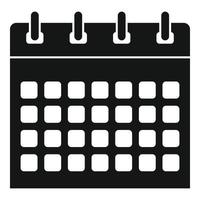 icône de calendrier de bureau, style simple vecteur