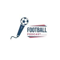 logo podcast icône vectorielle silhouette micro avec ballon de sport. conception de logo vecteur