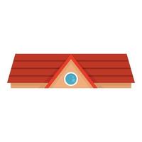 icône de toit de maison rouge, style plat vecteur