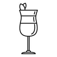 icône de cocktail d'été, style de contour vecteur