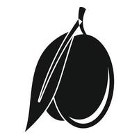 icône de la nourriture aux olives, style simple vecteur