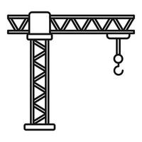 icône de grue de charge, style de contour vecteur