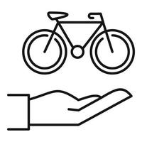 garder l'icône de location de vélo, style de contour vecteur