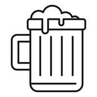 icône de dépendance à la bière, style de contour vecteur