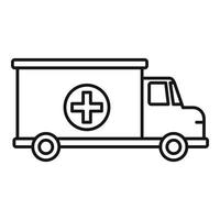 icône de fourgon ambulance, style de contour vecteur
