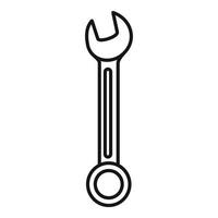 icône de clé fixe, style de contour vecteur
