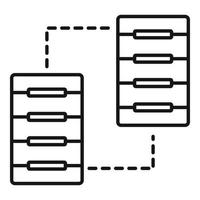 icône de communication serveur, style de contour vecteur