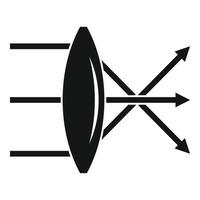 icône de physique des lentilles, style simple vecteur