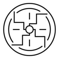 icône de signe de spirale négative, style de contour vecteur