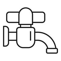 icône de robinet, style de contour vecteur