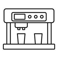 icône de la machine à cappuccino, style de contour vecteur