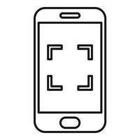 icône d'enregistrement d'écran d'application de téléphone, style de contour vecteur