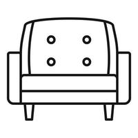 icône de fauteuil en cuir, style de contour vecteur