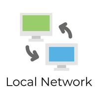 réseau local branché vecteur
