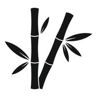 icône de bambou jungle, style simple vecteur
