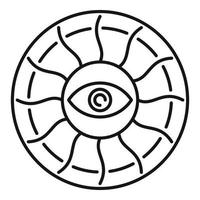 icône d'alchimie du soleil des yeux, style de contour vecteur