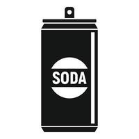 icône de boîte de conserve de soda aux fruits, style simple vecteur