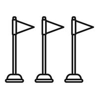 icône de drapeaux de formation de chien, style de contour vecteur