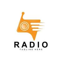 logo radio, conception de podcast, vecteur de marque de produit d'icône de diffusion