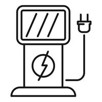 icône de station de charge d'énergie, style de contour vecteur