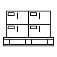 icône de palette de colis d'entrepôt, style de contour vecteur