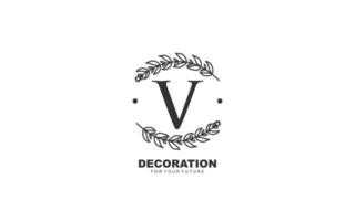 v logo vecteur floral pour la société d'identité. illustration vectorielle de lettre initiale nature modèle pour votre marque.