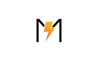 m logo vecteur d'énergie pour la société d'identité. illustration vectorielle de lettre initiale volt modèle pour votre marque.