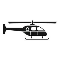 icône d'hélicoptère d'ambulance d'alerte, style simple vecteur