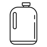 icône de bouteille de nettoyant en plastique, style de contour vecteur