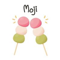 vecteur d'icône mochi. création de logo mochi. dessert au riz japonais.