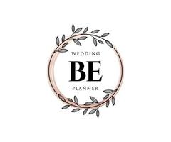 être initiales lettre mariage monogramme logos collection, modèles minimalistes et floraux modernes dessinés à la main pour cartes d'invitation, réservez la date, identité élégante pour restaurant, boutique, café en image vectorielle vecteur