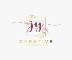 initiale jy logo féminin. utilisable pour les logos nature, salon, spa, cosmétique et beauté. élément de modèle de conception de logo vectoriel plat.