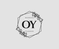initiale oy logo féminin. utilisable pour les logos nature, salon, spa, cosmétique et beauté. élément de modèle de conception de logo vectoriel plat.