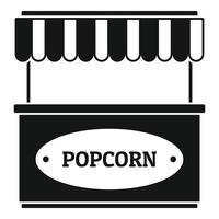 icône de magasin de rue de pop-corn, style simple vecteur