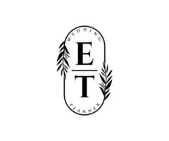 et initiales lettre collection de logos de monogramme de mariage, modèles minimalistes et floraux modernes dessinés à la main pour cartes d'invitation, réservez la date, identité élégante pour restaurant, boutique, café en image vectorielle vecteur