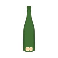 icône de bouteille de champagne vide, style plat vecteur