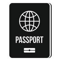 icône de passeport, style simple vecteur