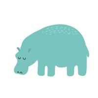 graphique d'illustration vectorielle de dessin animé mignon hippopotame. isolé sur fond blanc. vecteur