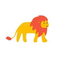 animaux sauvages. illustration vectorielle de lion mignon. conception de vecteur clipart vie jungle sur blanc