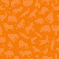 modèle sans couture avec des animaux africains sur fond orange. illustration vectorielle. pour l'emballage, le design, les cartes postales vecteur