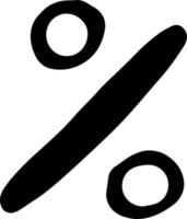 icône de pourcentage. croquis style doodle dessiné à la main. minimalisme monochrome. symbole vecteur
