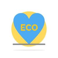 éco coeur amour environnement abstrait cercle fond plat couleur icône vecteur