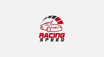 création de logo de concept premium de garage de voiture de course vecteur