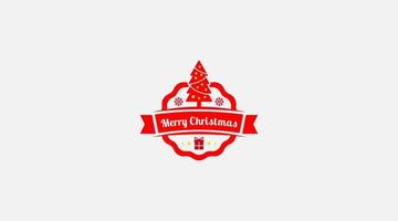 arbre de noël et création de logo du nouvel an carte cadeau festive vecteur