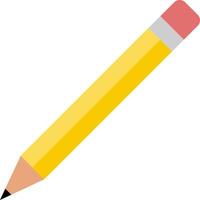 crayon, vecteur. crayon jaune avec gomme rouge. vecteur