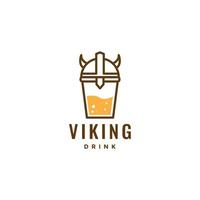 boisson au jus d'orange avec vecteur de conception de logo viking