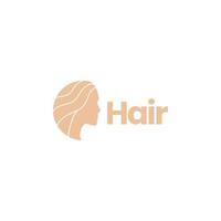 tête esthétique femmes cheveux vecteur de conception de logo minimal