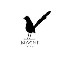 vecteur de conception de logo moderne minimaliste pie oiseau exotique