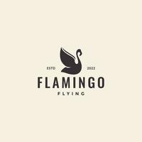 écorcher flamingo silhouette hipster logo design vecteur