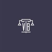 vb monogramme initial pour le logo du cabinet d'avocats avec image vectorielle d'échelles vecteur